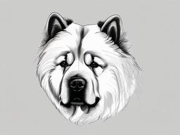 drawing of a Chow Chow dog  minimal rough sketch scribbles,doodles,black and white