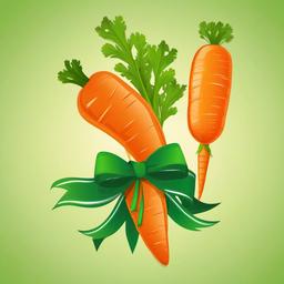 Carrot clipart - carrot with a green ribbon  vector clipart