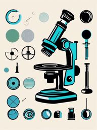 Microscope clipart - Scientific instrument for magnifying small objects, ,vector color clipart,minimal