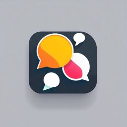 Phone and Speech Bubble Icon - Phone and speech bubble icon for mobile communication,  color vector clipart, minimal style