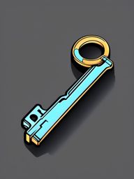 Clipart of a Key - Key symbolizing access and security,  color vector clipart, minimal style