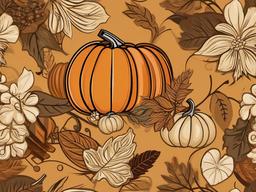 Thanksgiving Wallpaper-A simple, elegant Thanksgiving design, featuring a single, stylized pumpkin or cornucopia.  aesthetic background wallpaper