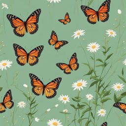 butterfly clipart in a serene meadow - showcasing graceful flight. 