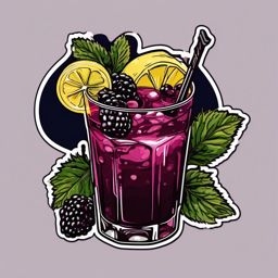 Blackberry Bramble Beauty sticker- Gin, blackberry liqueur, simple syrup, and lemon juice come together in a berry-infused masterpiece., , color sticker vector art