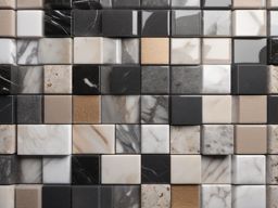 Marble and granite and porcelain and travertine and granite terrazzo tile backdrop top view, product photoshoot realistic background, hyper detail, high resolution