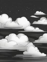 sketch of clouds  minimal rough sketch scribbles,doodles,black and white