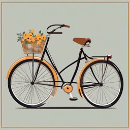 Bicycle Clipart - A classic bicycle for a leisurely ride.  color vector clipart, minimal style