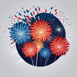 4th of July clipart - fireworks exploding in the night sky  