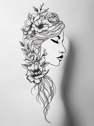 hades persephone tattoo  simple tattoo,minimalist,white background