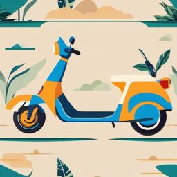 Electric Scooter Clipart - An electric scooter for eco-conscious travel.  color vector clipart, minimal style