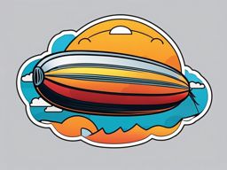 Zeppelin in Clouds Sticker - Floating leisurely, ,vector color sticker art,minimal