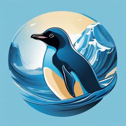 Blue penguin - Dive into the cool blue hues of enchanting images featuring adorable blue penguins.  color vector clipart