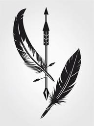 Arrow Tattoo with Feather - Arrow incorporated with a feather.  simple vector tattoo,minimalist,white background