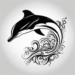 Hawaiian Dolphin Tattoo - Symbolize joy and playfulness with a tattoo featuring the playful and intelligent Hawaiian dolphin.  simple vector color tattoo,minmal,white background