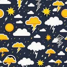 Thunderstorm and Lightning Emoji Sticker - Nature's electrifying and dramatic display, , sticker vector art, minimalist design
