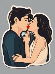 Tender Kissing Emoji Sticker - Gentle and affectionate kisses, , sticker vector art, minimalist design