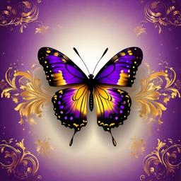 Butterfly Background Wallpaper - purple and gold butterfly background  