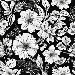 Flower Background Wallpaper - floral background black and white  