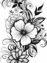 flower tattoo designs black and white design 