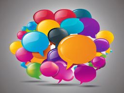 Chat bubbles group clipart - Chat bubbles group for group chats,  color clipart, vector art