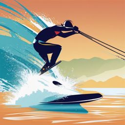 Water Skier clipart - A water skier enjoying the thrill on the lake., ,vector color clipart,minimal