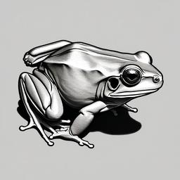 drawing of white's tree frog  minimal rough sketch scribbles,doodles,black and white