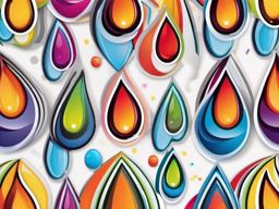 Rainbow Drops Sticker - Drops of color forming a vibrant rainbow, ,vector color sticker art,minimal