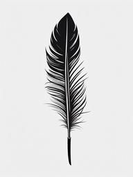 Feather Quill Pen Tattoo - Feather design arranged as a quill or pen.  simple vector tattoo,minimalist,white background