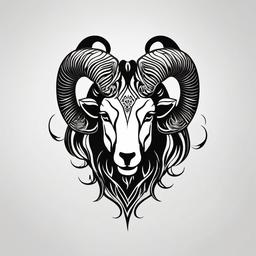 fire aries tattoo  simple black tattoo,white background