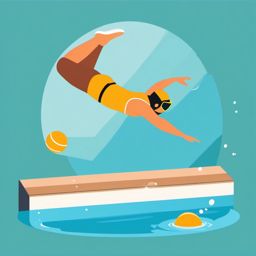 Pool Diving Clipart - A diver gracefully diving into a pool.  color vector clipart, minimal style