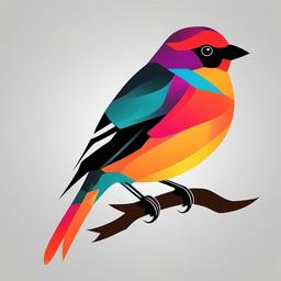 colorful sparrow tattoo  minimalist color tattoo, vector