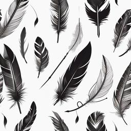 Feather and Arrow Tattoos - Combining feathers and arrows.  simple vector tattoo,minimalist,white background