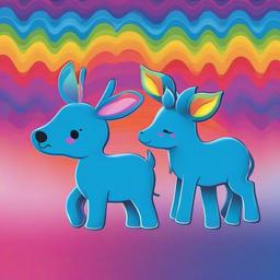 Rainbow Background Wallpaper - blue rainbow friends background  