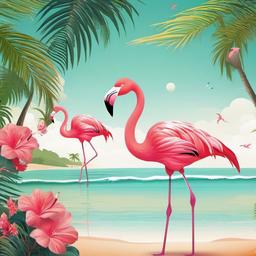 Beach background - flamingo beach wallpaper  