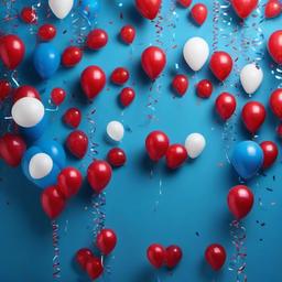 Party Background Wallpaper - blue background with balloons  