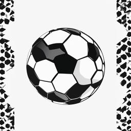 Soccer clipart - black and white soccer ball with star designs  color,minimalist,vector clipart