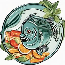 Fish clipart - fish on a dinner plate  