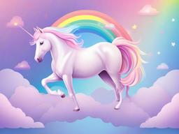 Pastel Rainbow Unicorn Background  