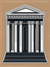 Parthenon sticker- Ancient Greek temple dedicated to Athena, , sticker vector art, minimalist design