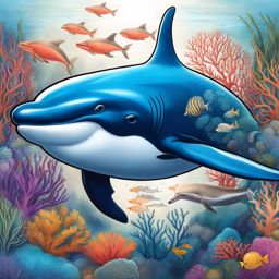 oceanic wonders - design a tattoo featuring marine life like whales, dolphins, and coral reefs. 