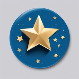 Blue Heart and Star Emoji Sticker - Stellar affection, , sticker vector art, minimalist design