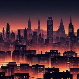 Macbook Desktop Wallpaper - City Skyline in the Evening Haze wallpaper, abstract art style, patterns, intricate