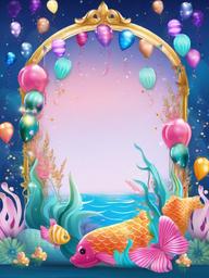 Birthday Background Wallpaper - mermaid birthday backdrop  