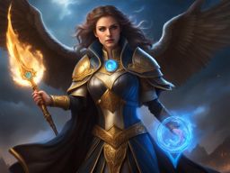 seraphina stormbringer, a human cleric, is invoking divine wrath to banish an ancient evil. 