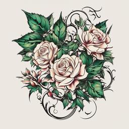 tattoos of vines and thorns  simple vector color tattoo