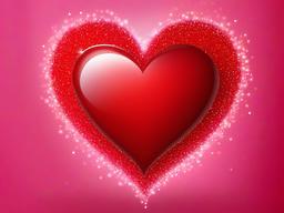 Heart Red Wallpaper-Soft pink background with a large red heart and tiny sparkles around it  background wallpaper