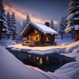 Minecraft snow cabin