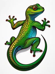 Gecko Lizard Tattoo - A gecko lizard tattoo capturing the reptile's natural beauty.  simple color tattoo design,white background