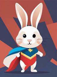 Rabbit clipart - rabbit dressed as a superhero  color,minimalist,vector clipart