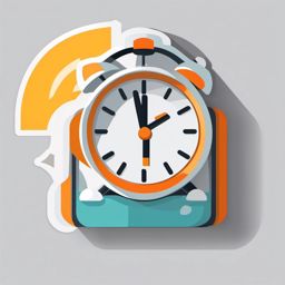 Alarm Clock Sticker - Waking up on time and staying punctual with the reliable alarm clock, , sticker vector art, minimalist design